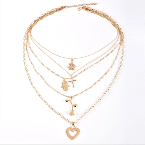 3/$30 ❤️ Multi Layer Chains Charm Pendant Necklace - Picture 3 of 5